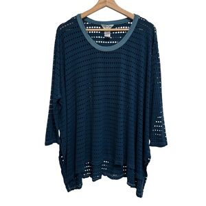 Hard Tail Forever Holey Mesh Jersey Oversized Raglan Top Women Small Layer Studi